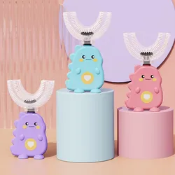 Children's Toothbrush 360 Degree U-shaped Soft Silicone Baby Brush Teethers Oral Care Cleaning