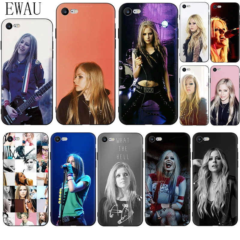 

EWAU Avril Lavigne Silicone phone case for iphone 5 5s SE 6 6s 7 8 plus X XR XS 11 Pro Max
