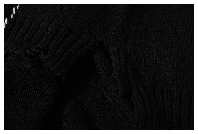 personality dark style hollow sweater men casual irregular split hole mens sweaters harajuku pullover men hip hop loose jumper