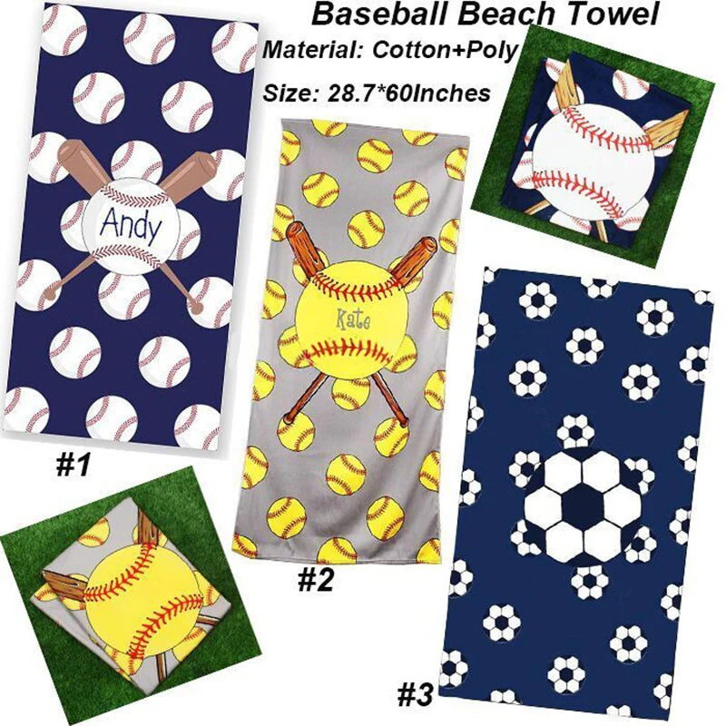 

75*150cm Football Large Micorfiber Bath Towel Baseball Beach Towels for Adults Sports Camping Shower Towels Serviette De Plage