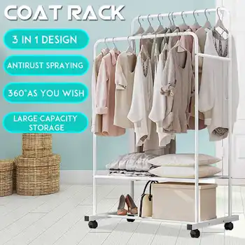 

160cm Metal Coat Rack Indoor Simple Hanger Windproof Clothing Shelf Multifunction Floored Coat Stand Bedroom Clothes Hangers
