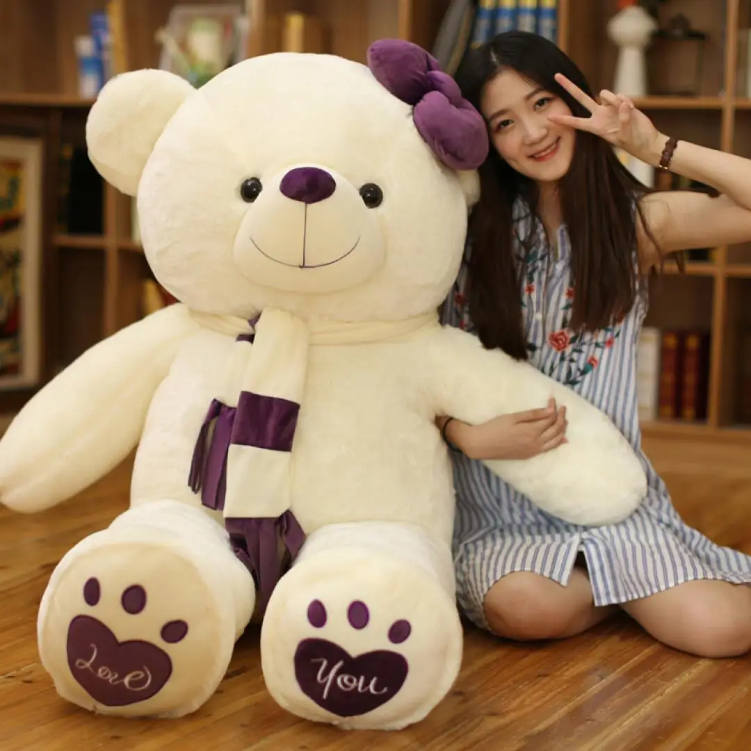 

Cute Scarf Bow Bear Plush Toys Bear Pillow Valentine' Tanabata Festival Gift for a Girlfriend Children