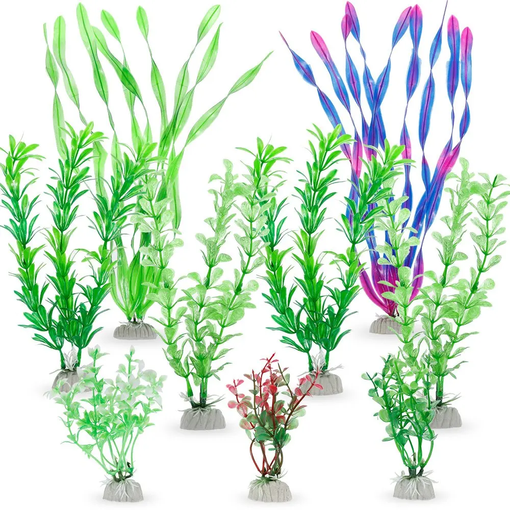 

Anpro 9 Pcs Artificial Aquatic Plants Aquarium Plants Fish Tank Decorations Vivid Simulation Plant Creature Aquarium Landscape