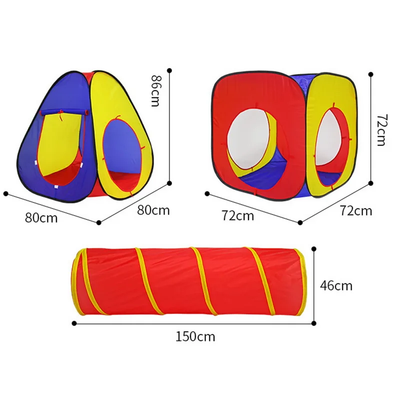 low cost  Children's 3 In 1 Play Tent Baby Toys For Children Tent Ball Pool Baby Game House Play Tent Crawlin