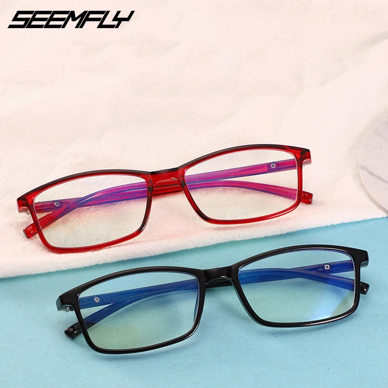 

SEEMFLY Blu-ray Blocking Reading Glasses Women Men Presbyopic Eyeglasses Unisex Hyperopia Eyewear Ultralight TR90 Spectacles