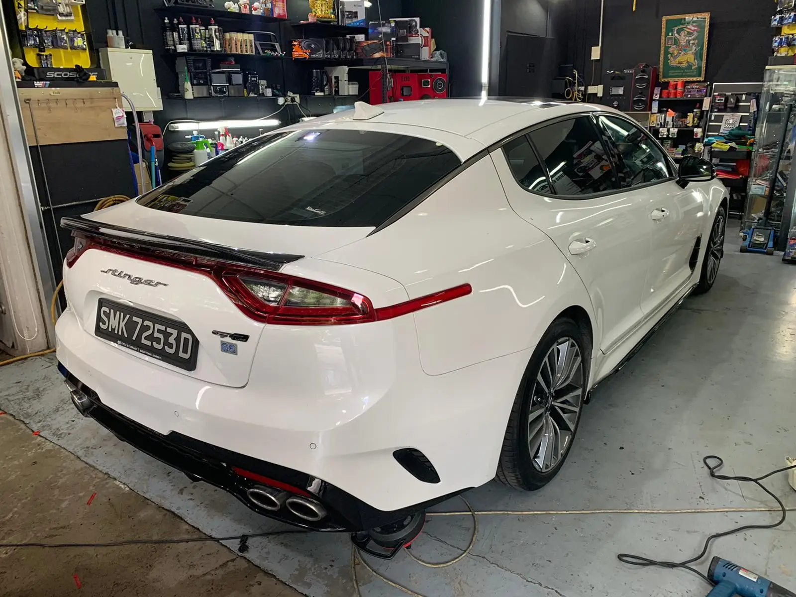 Для Kia Stinger Type G углеродное волокно фотоэлемент для губ комплект дополнительного