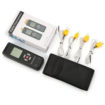 

Digital Thermometer Thermocouple Contact Moisture Meter Tester Portable Handheld Thermometer 4 Channels K Type TL-TK04