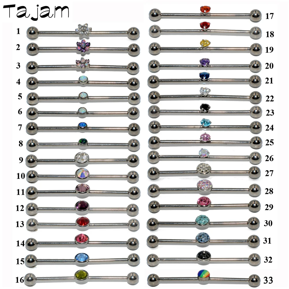 1 шт. G23 титановые серьги прямая Штанга Кольцо с опалом Циркон плоская задняя жемчужина пирсинг для уха разноцветный пирсинг для тела ювелирные изделия