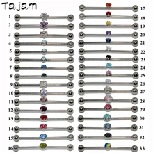 1 шт. G23 титановые серьги прямая Штанга Кольцо с опалом Циркон плоская задняя жемчужина пирсинг для уха разноцветный пирсинг для тела ювелирные изделия