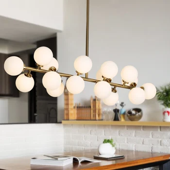 

Modern Magic Beans Dna Lustres Pendant Light Industrial Nordic Art Deco White Glass Ball Mod Hanging Lighting Ing pendant lights