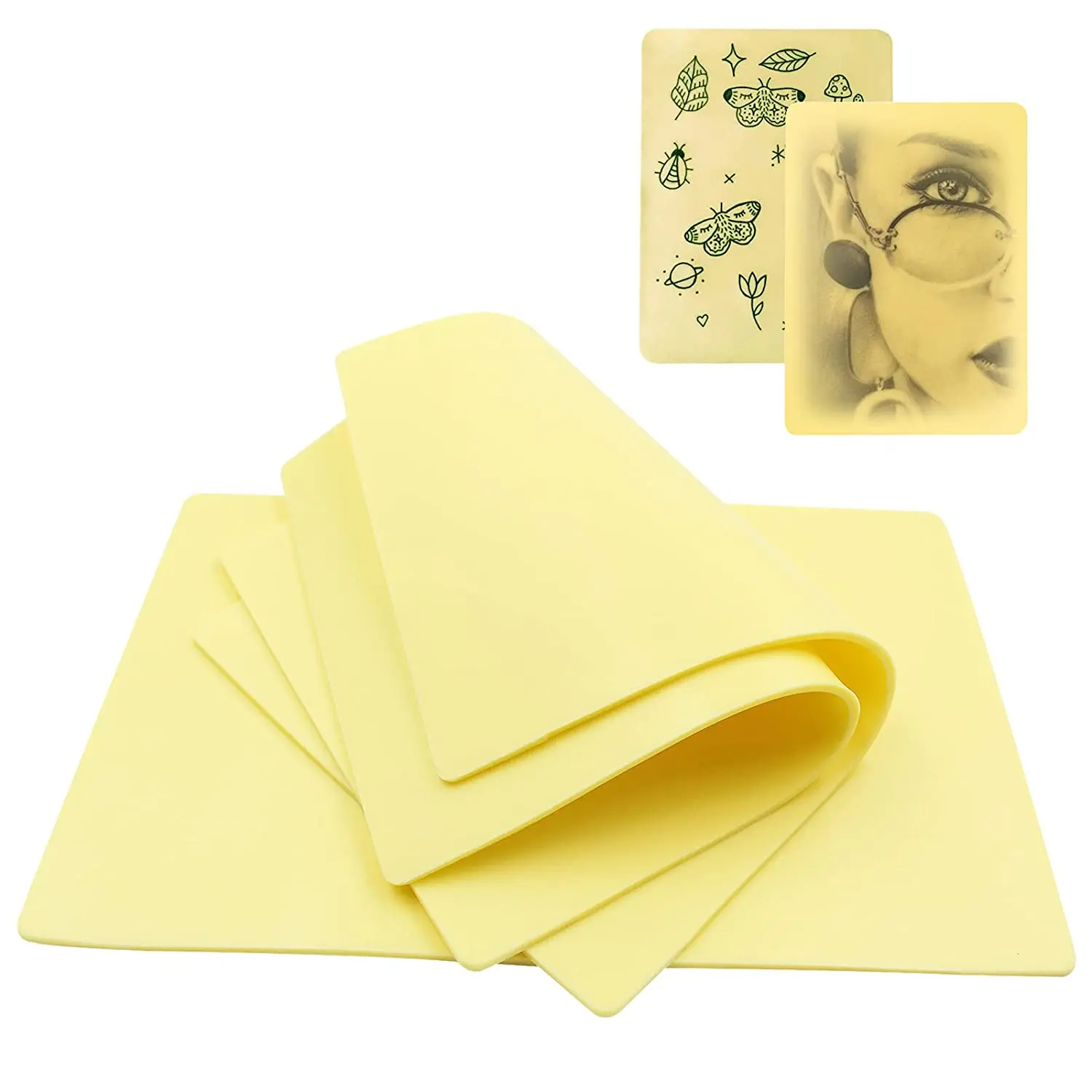 3/5/10/15/20PCS 15*20*0.12cm Tattoo Skin Practice Thick Blank Double Sides Tattoo Practice Skin Soft Silicone Pading