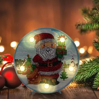 

DIY Diamond Painting LED Lamp Partial Drill Special Shape Christmas Decor For Home Santa Claus Snowman