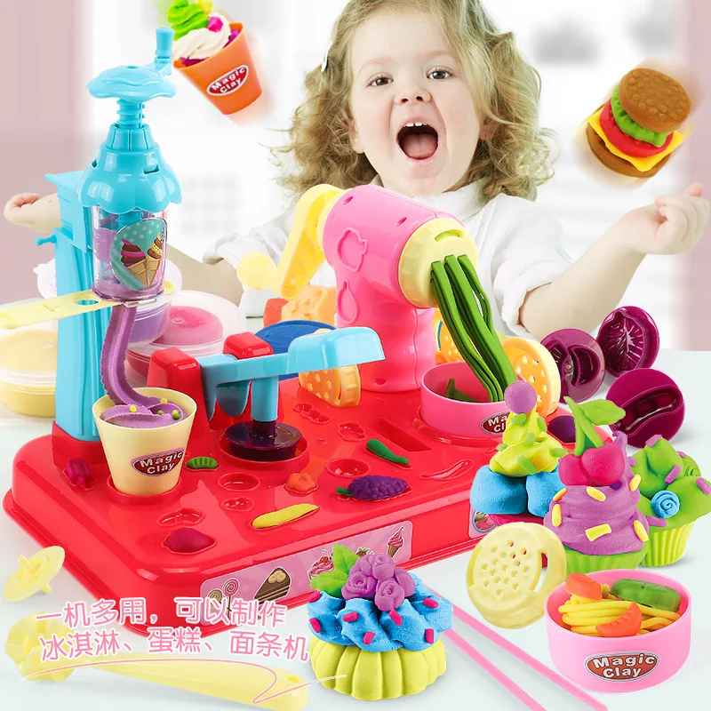 

Hot Sales Children Plasticene Mould Fimo Clay Tool Kit Colored Clay Noodle Maker Toy GIRL'S Handmade System Ultra-Light
