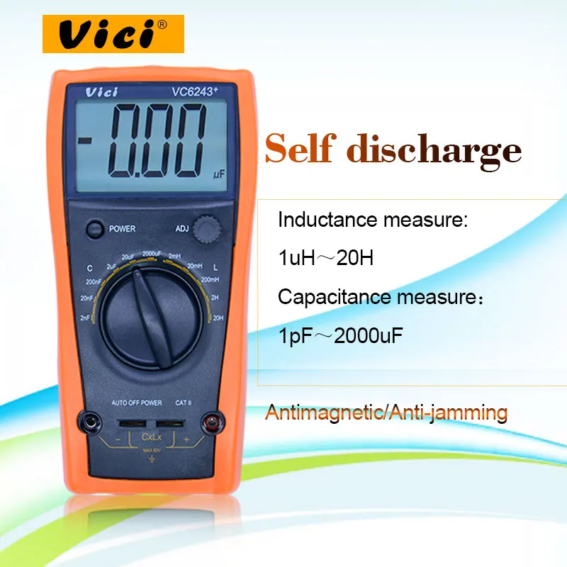 ViCi VC6243+ высокопрецизионный LC измеритель емкости индуктивности Цифровой с автоматическим отключением питания без сжигания стола