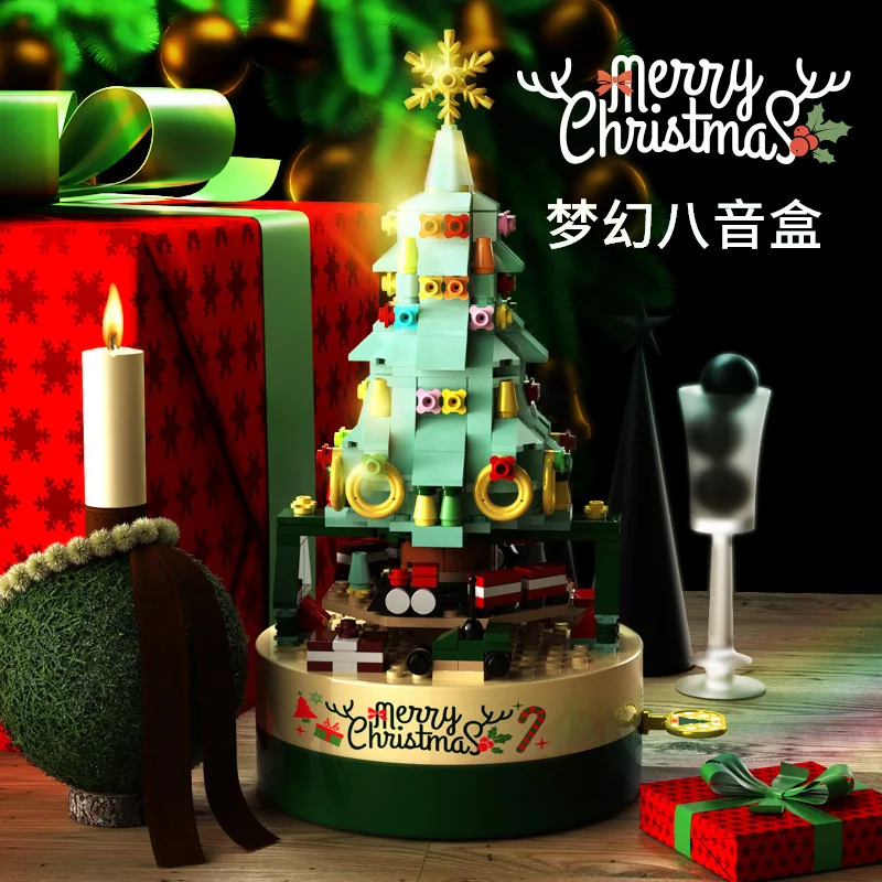 jiaqi-building-blocks-christmas-tree-rotating-music-box-lion-assembled-toy-creative-decoration