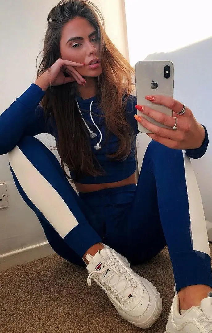 

2019 Autumn And Winter New Style Pullover Hooded Top + Pants European And American-Style Color Panel Sports Suit