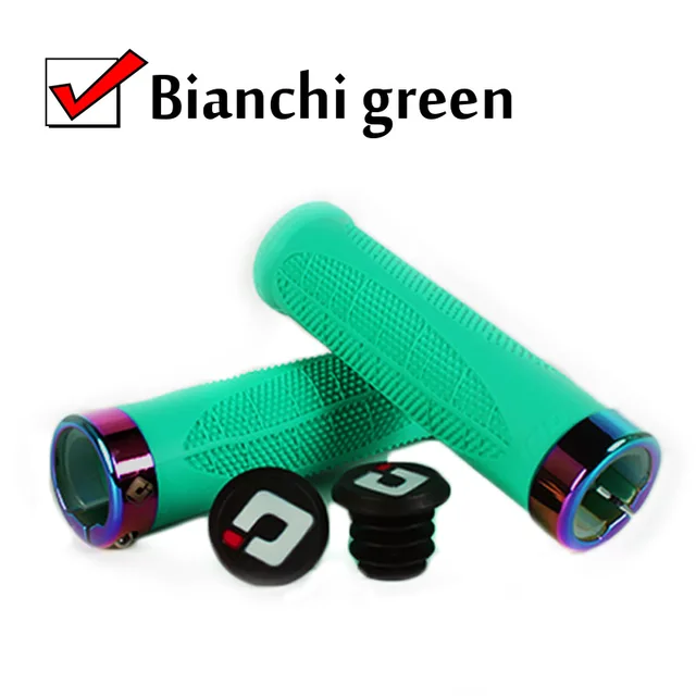 ODI Colored Locking Ring Bike Handlebar Grips MTB Soft-Non Slip Grips Damping Aluminum Alloy Lock Ring Cycling Parts Bianchi green