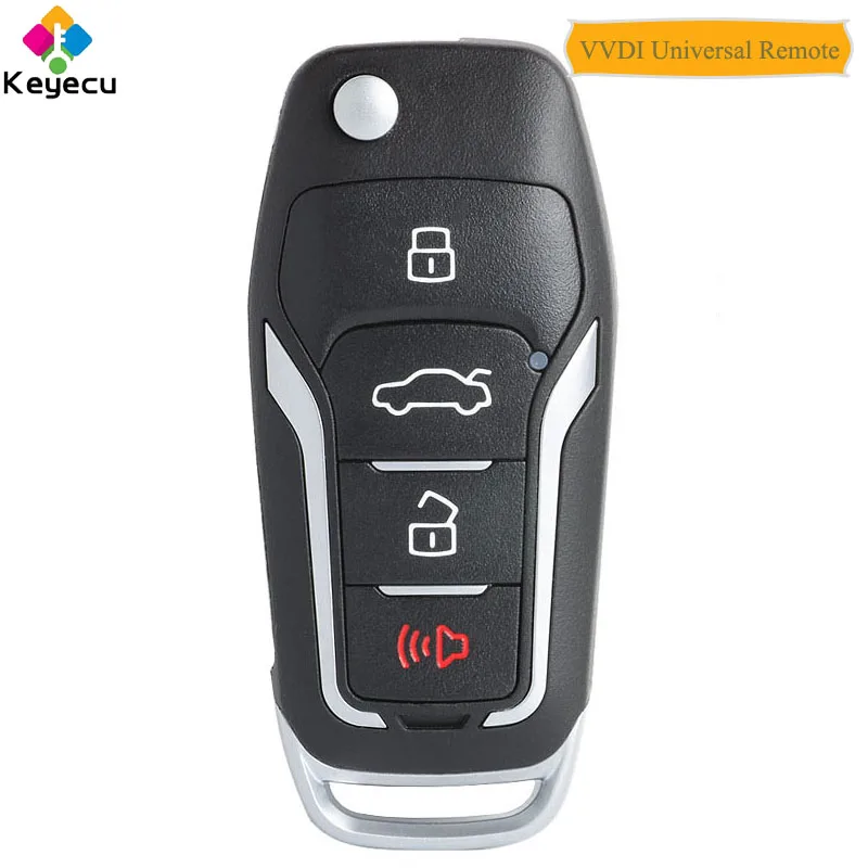 

KEYECU XHORSE for Ford Style ( English Version ) Universal Remote Key With 3 1/ 4 Buttons - FOB for VVDI Key Tool, X013 Series