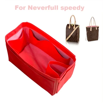 

For Speedy25 30 35 40 Neverfull PM MM GM,Genuine Leather Tote Organizer Purse Insert Bag in Bag Cosmetic Makeup Diaper Handbag
