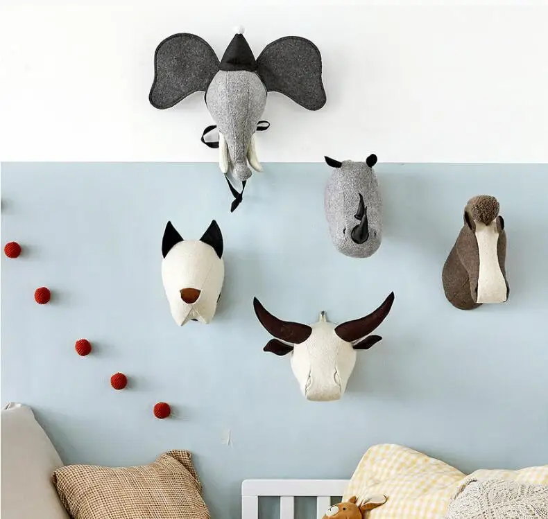 INS children's room animal decorations hunting animal hanging, wall
