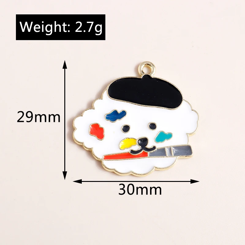 10pcs Mixed Cute Enamel Cartoon Love Dog Pendants Charms for DIY Earrings Bracelets Jewelry Mkaing Accessories