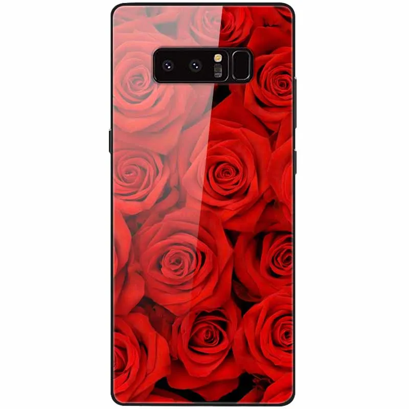 cute phone cases for samsung  Tempered Glass Cover For Samsung Note 8 Case Note9 Hard Protective Funda For Samsung Galaxy Note 10 Plus 9 Cases Luxury Bumper kawaii phone case samsung Cases For Samsung