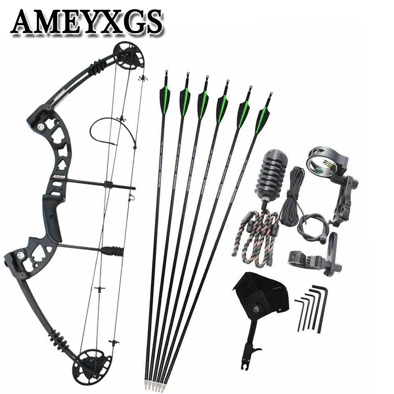  1Set Archery 30-55lbs Compound Bow 38Inch Adjustable Pulley Bow For Outdoor Hunting Shooting Traini