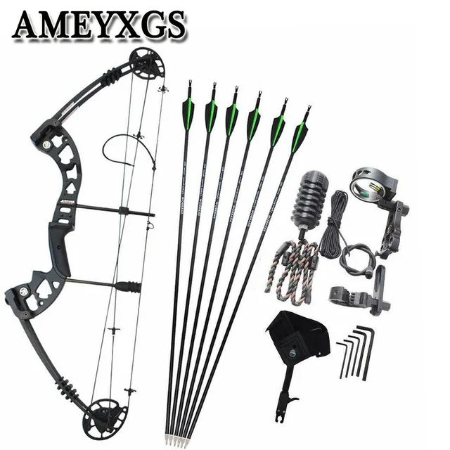 US $171.52 1Set Archery 55lbs Compound 38Inch Adjustable Pulley Outdoor Hunting Shooting Traini