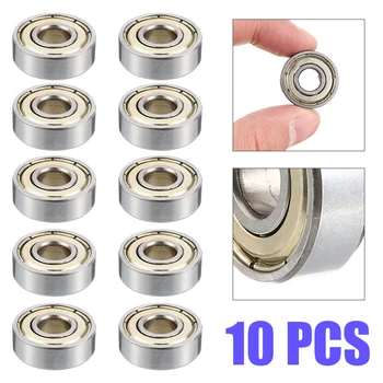 

10pcs 608ZZ Heavy Metal Skateboard Scooter Deep Groove Ball Wheel Bearings Suitable for Rollerblades/Skateboard/Scooters
