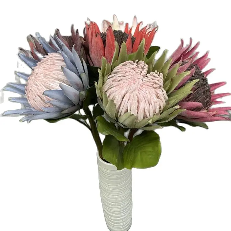 

Один шелк большой Protea Cynaroides искусственный эпифиллум питая цветок ветка для свадьбы домашнее цветочное украшение