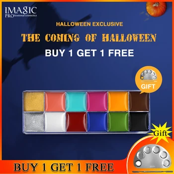 

IMAGIC Fluorescent Tattoo Body Art Paint Luminous Oil Painting Halloween Christ Party Clown Halloween Beauty Makeup PaletteTools