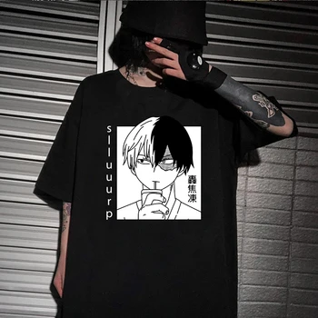 

Harajuku T-Shirt Men Anime T Shirt My Hero Academia Shoto Todoroki Anime Tops Tees