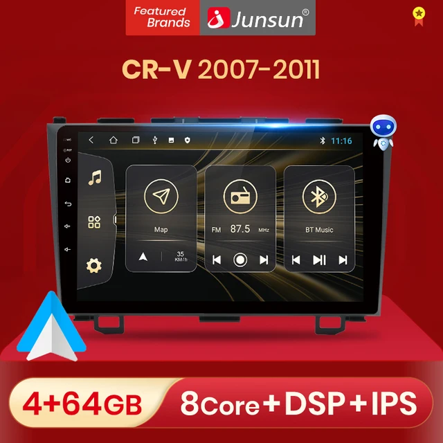 $127.71 Junsun Car Radio 4+64GB Android 10 For Honda CR-V 3 RE CRV 2007-2011 Car Radio Multimedia Video Player Free Android Auto