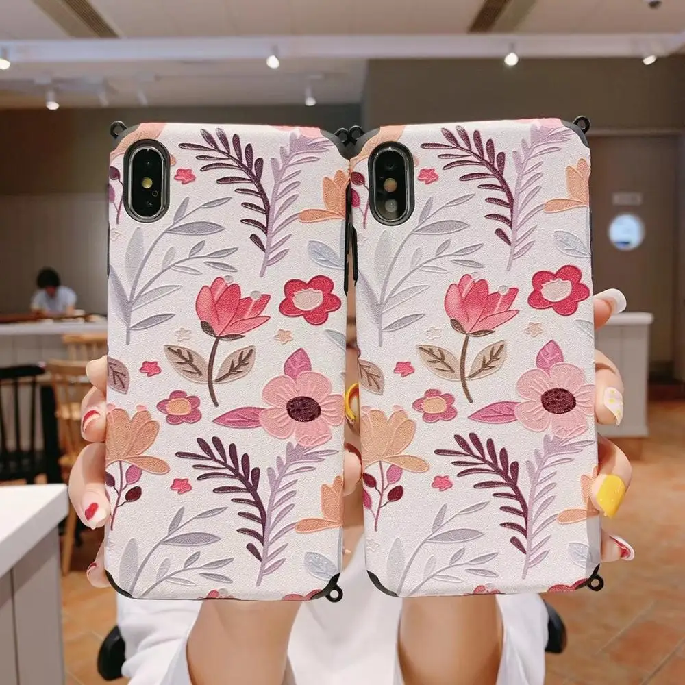 

Emboss Floral Pattern For Huawei P30 20 MATE 20 PRO honor 20 V10 V20 Case Detachable Crossbody Strap Bag Phone Cover