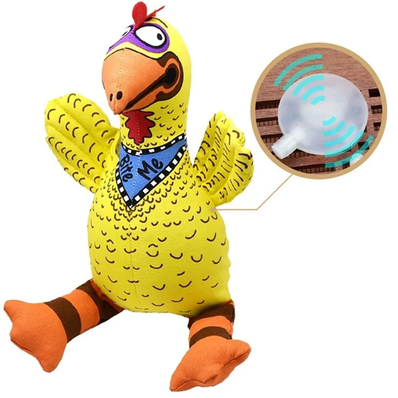 Funny Dog Chew Toy Farm Chicken Pet Toy Molar Biting Squeaky Canvas Dog
