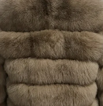 khaki Модное пальто из натурального меха серебристой лисы, толстое теплое Женское пальто из синей лисы, зимнее элегантное пальто из натурального меха с круглым вырезом - Цвет: khaki