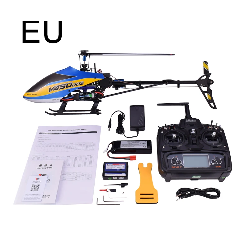 Walkera V450D03 6CH 3D Fly 6-осевая стабилизация Системы с одним лезвием профессионального пульт дистанционного управления Управление вертолет - Цвет: RTF EU