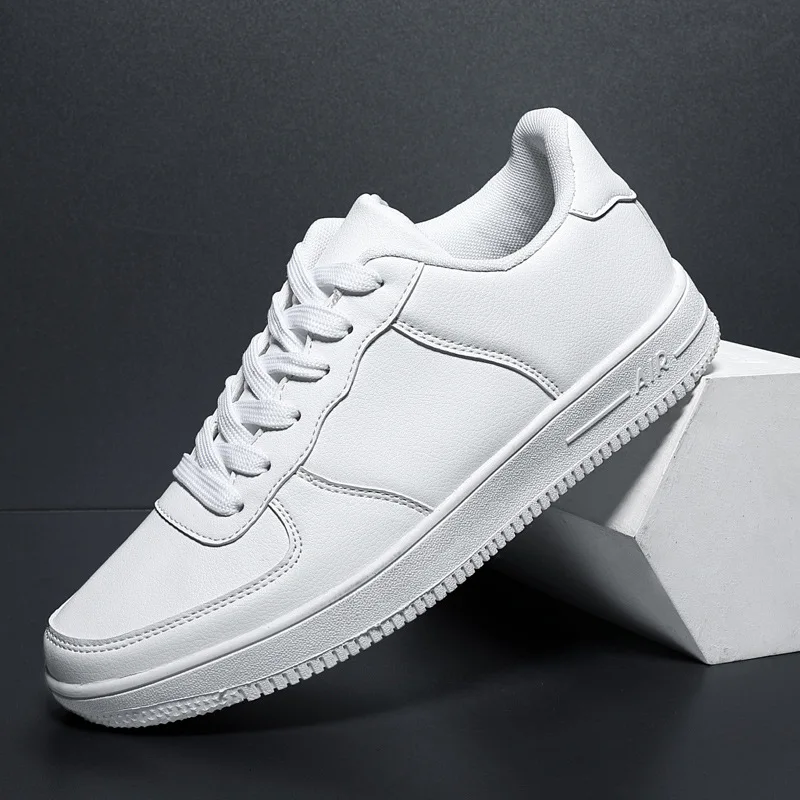 

New Sneakers Men Leather Casual Shoes Men Lightweight Breathable White Mens Shoes 2020 Fashion