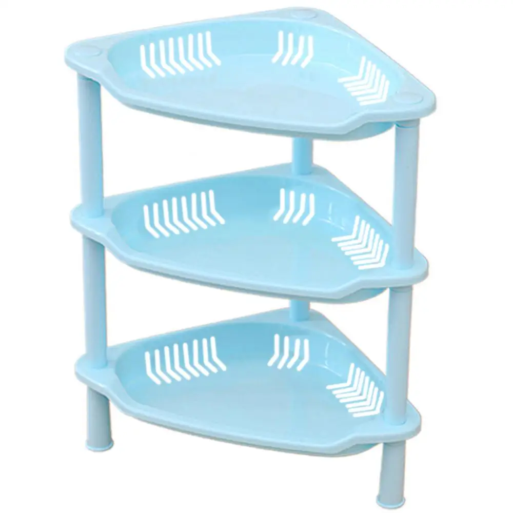 Bathroom Shelf Rack Bathroom Storage Rack Storage Rack Countertop Storage Rack 3-Layer Plastic Square Triangle Kitchen And Bathroom Storage Rack Washing And Kitchen Utensils Rack