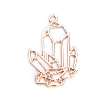 

10pcs Crystal Clusters Metal Frame Pendant Charm UV Resin Cabochon Set Jewelry Making Casting Craft DIY Y4QB