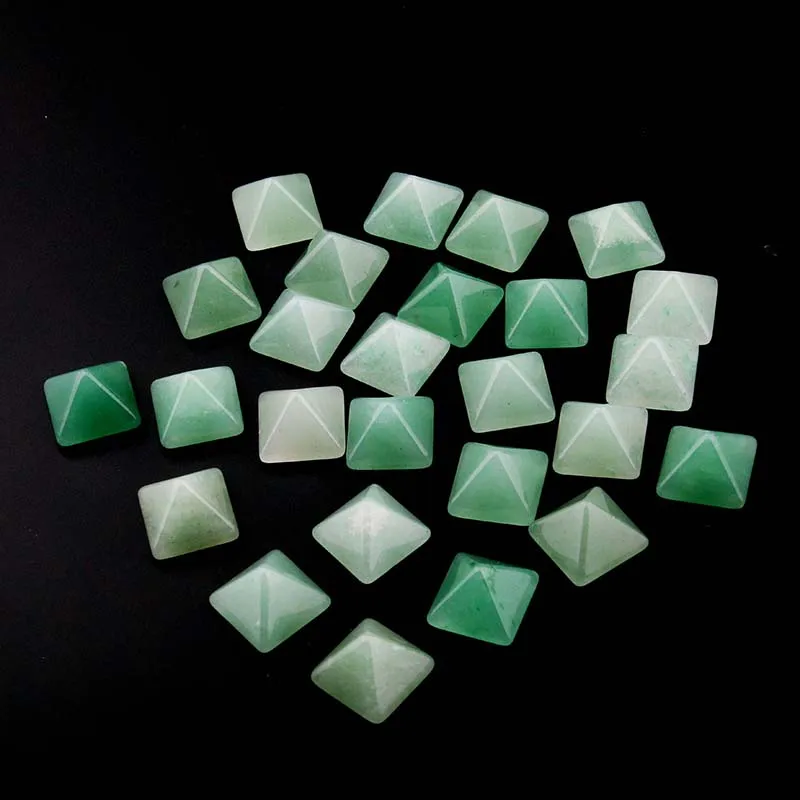 Green Aventurine 10 шт. поверхность секции натуральные камни квадратный кабошон без отверстия Бисер для изготовления ювелирных изделий, изготовленное вручную кольцо аксессуары свободные бусины - Цвет: Green Aventurine