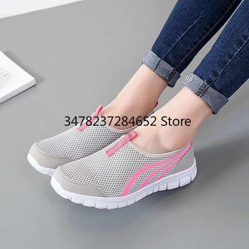 

Shoes woman flats 2019 fashion breathable mesh flat with sneakers women shoes solid casual ladies shoes slip-on women sneakers