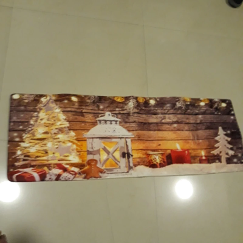 New Year Christmas Decor Welcome Doormats Indoor Home Carpets Decor Christmas 40X120CM