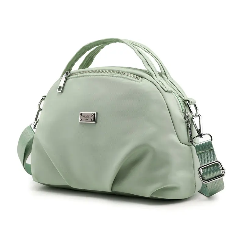 Женская модная однотонная Водонепроницаемая нейлоновая сумка на плечо на молнии, сумка через плечо, Bolsa feminina, Прямая поставка, новинка - Цвет: Зеленый