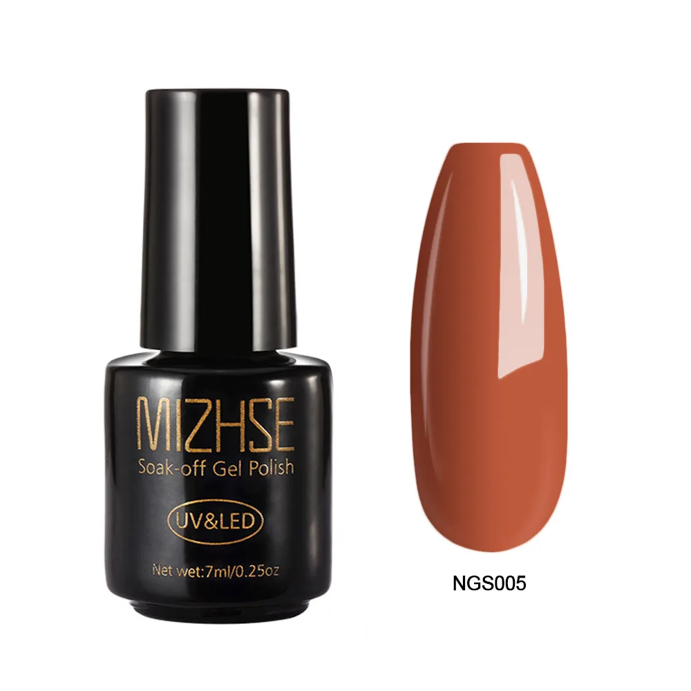 MIZHSE коричневый кофе серия лак для ногтей Маникюр для наращивания ногтей Vernis Перманентный лак для ногтей для УФ-и светодиодной лампы замочить от гель-лака - Цвет: ngs005