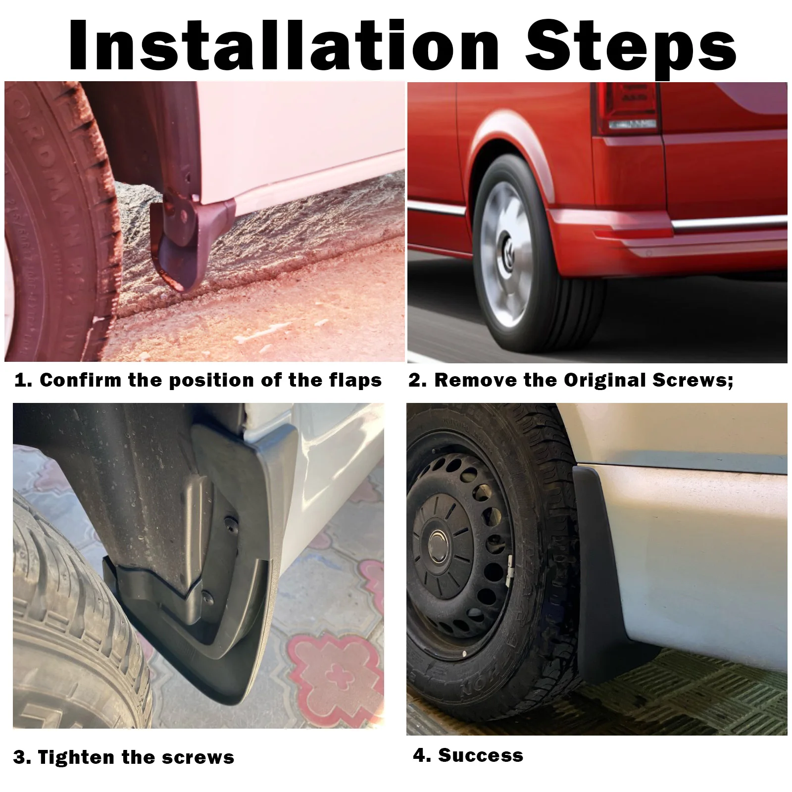 Garde-boue Pour VW Caravelle T6 T6.1 Multivan Kombi 2015 – 2021, 4 Pièces, Protection Contre Les éclaboussures, 7H0075111 7H0075101