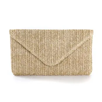 

Exquisite Vintage Casual Womens Straw Evening Bag Clutch Bags Fashion Handmade Knitted Small Boho Bags for party wedding 2020
