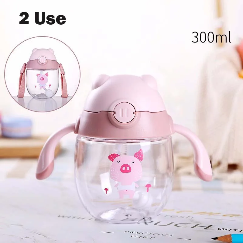 X-001 Pink Pig Новая домашняя детская бутылка для воды, креативная герметичная Спортивная бутылка для воды, детский стакан для чая, для улицы - Цвет: X-001 Pink Pig