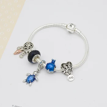 

Ocean Series women blue charm bracelet Pendant Bracelet fashion diy jewelry gift for girl