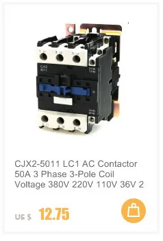 CJX2-2510 LC1 контактор переменного тока 25А 3 фазы 3-полюсный без катушки напряжение 380 В 220 В 110 В 24 в Din рейку 3 P+ 1NO нормально открытый